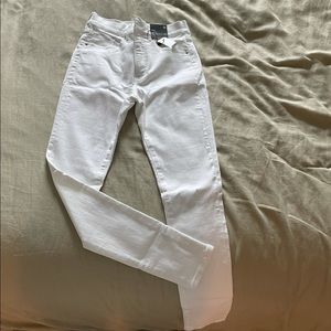 High waisted white skinny jeans